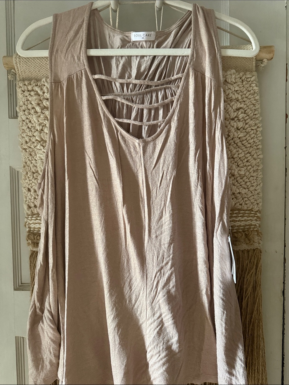 Soul Cake Women's Metallic Blush Ladder Tank 3x